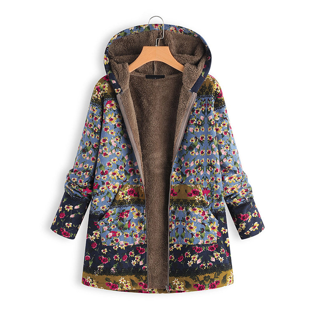 Women's long hooded teddy coat in soft, cozy fabric, perfect for stylish winter outerwear.
