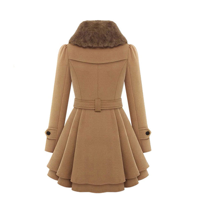Elegant collar long tailored coat for women, a stylish & chic piece for winter fashion.