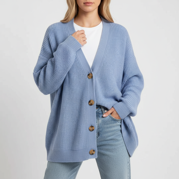 Comfortable women's loose fit cashmere V-neck vest, an essential for a cozy and stylish winter