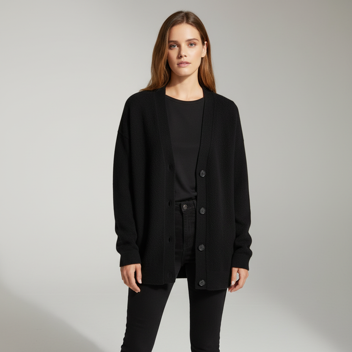 Casual chic women's cashmere vest with a flattering V-neck, a cozy autumn and winter layering piece