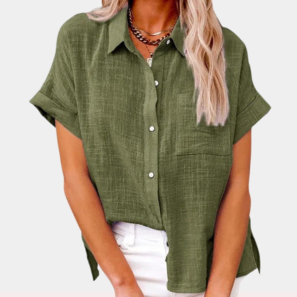 Noémie women's summer top, casual loose fit blouse, comfortable breathable fabric