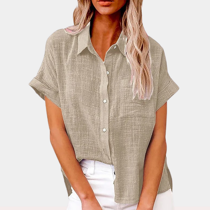 Short sleeve women's casual blouse, ideal for summer, loose fit, everyday wear