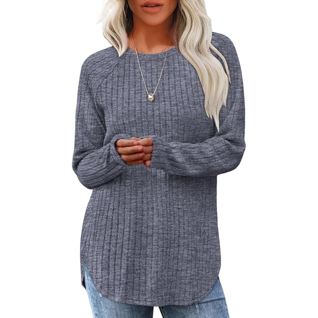Soft knit long sleeve Barbara tunic sweater, perfect for casual comfort
