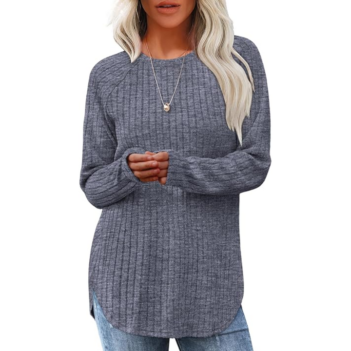 Soft knit long sleeve Barbara tunic sweater, perfect for casual comfort