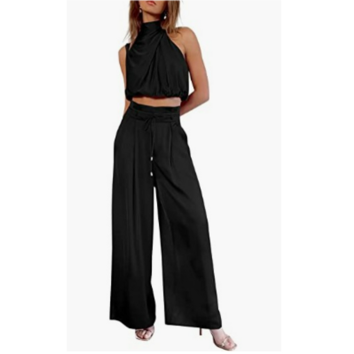 Sleeveless loose fit playsuit for women. Comfortable summer jumpsuit offering chic and casual warm weather style.