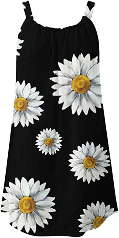 Loose fit women's summer dress with elegant floral pattern, suitable for casual and beach outfits