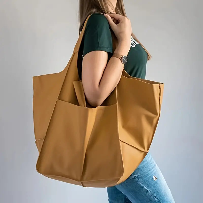 Espresso Lorent Grand carryall shoulder bag. A large capacity women's travel handbag for all essentials.