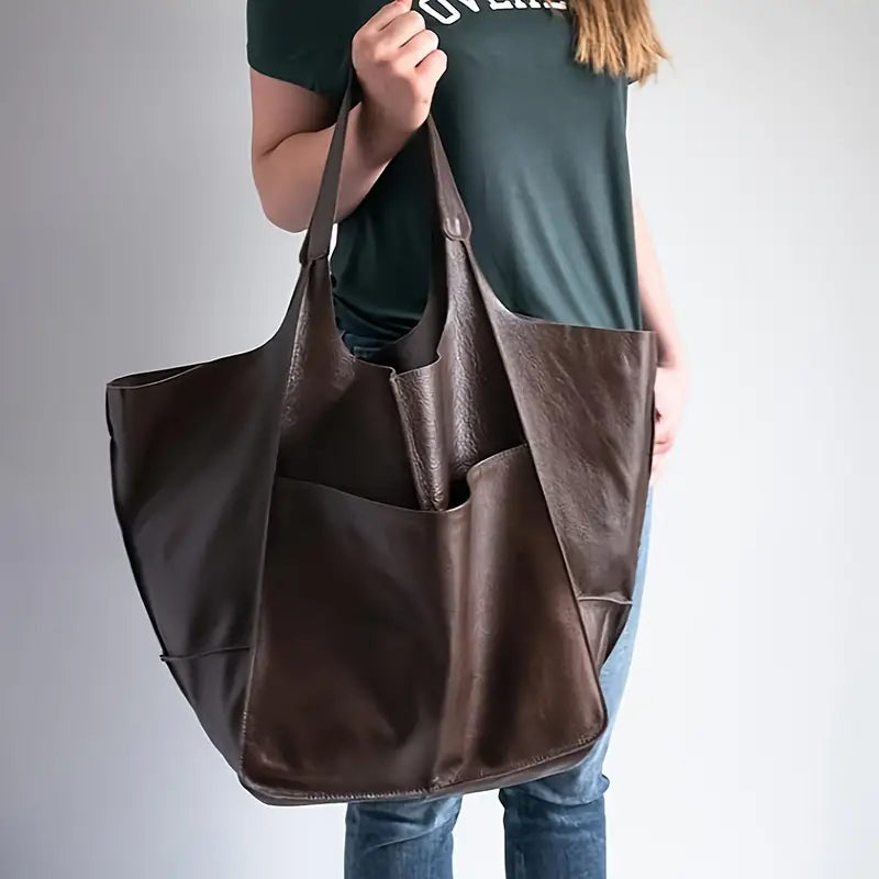 Espresso Lorent Grand carryall for women. Durable and spacious shoulder bag, great for daily use.