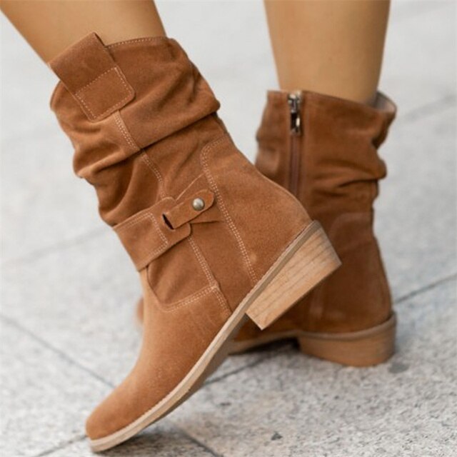 Everyday women's low heel winter boots, offering comfort & style for chilly days.