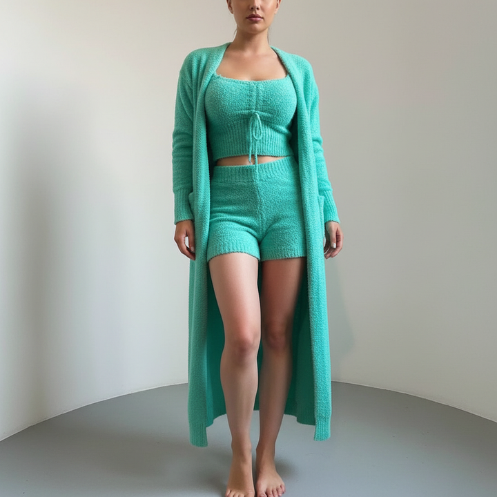 Diverse model showcasing the women's Lucia comfort lounge set, versatile and comfortable women's clothing