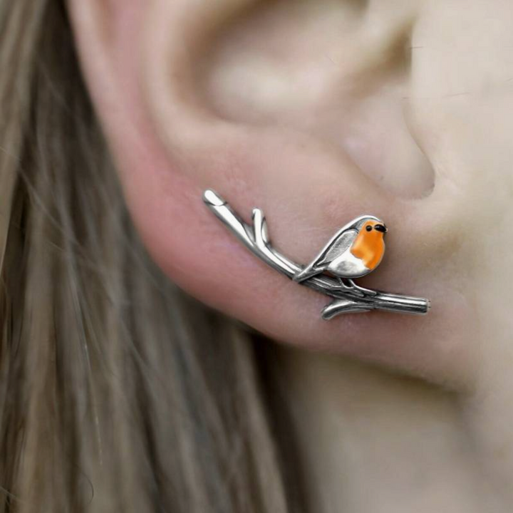 Complete lucky bird necklace & earrings jewelry set for women, symbolizing new beginnings.