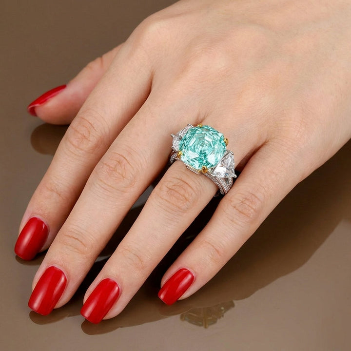 Elegant women's rose cut tourmaline fashion ring, colorful gemstone jewelry, perfect gift for her.
