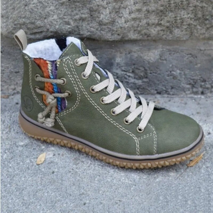 Stylish Luna ladies ankle boots for fall/winter. Features arch support, non-slip flexible soles for comfort & walking.
