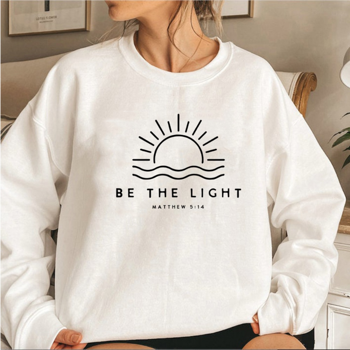 Comfortable women's inspirational Shine Bright sweater. Soft knit long sleeve, perfect for cozy casual everyday wear.