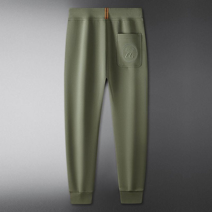 Elegant blue women's luxe cotton blend trousers, stylish for sophisticated outfits.