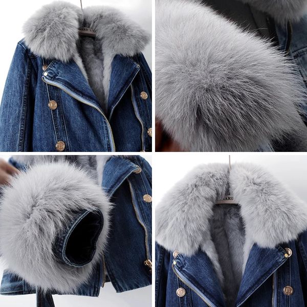 Fashionable women's outerwear: warm winter coat with elegant gold hardware, ideal for cold weather style.