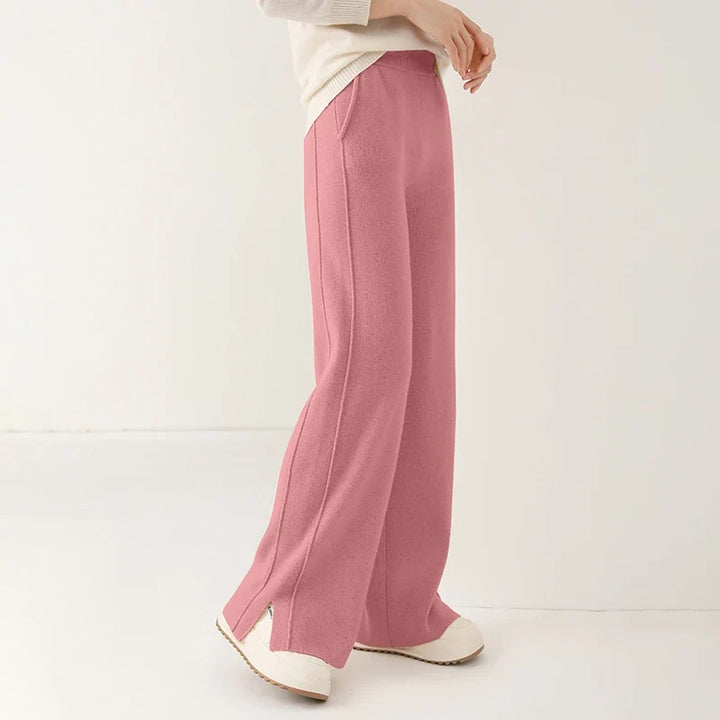 Women's wool pants, comfortable and chic, perfect for relaxed luxury winter fashion.
