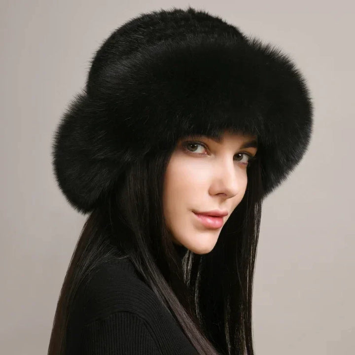 Women's luxurious mink fur hat, perfect for ultimate winter warmth and elegant style in cold weather.