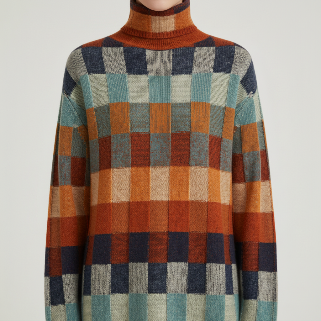Women's sustainable cashmere roll neck sweater, perfect for cold weather, luxury fashion