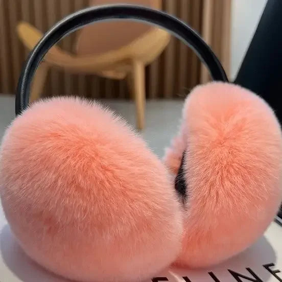 Soft women's faux fur earmuffs, plush and warm for winter. Protect ears in cold weather with this comfy accessory.