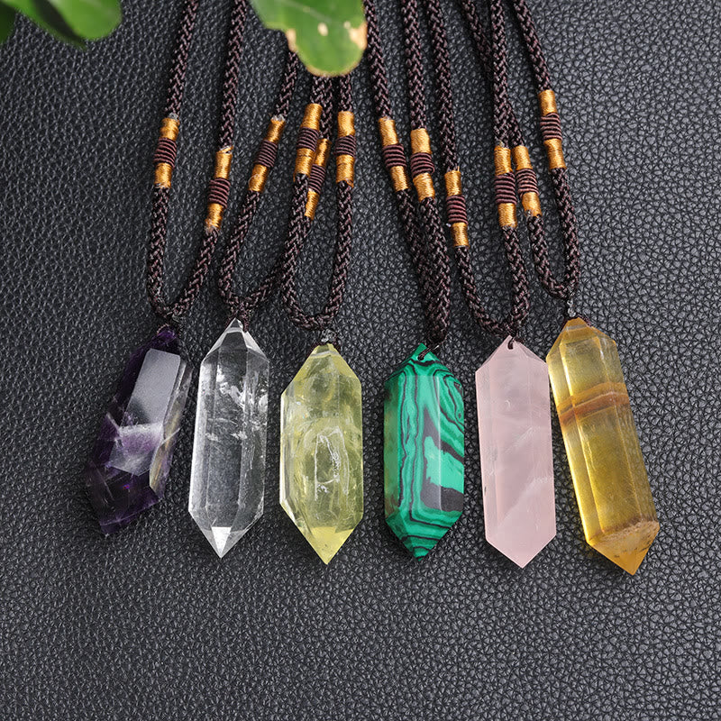 Women's unique amethyst necklace, spiritual crystal healing pendant.
