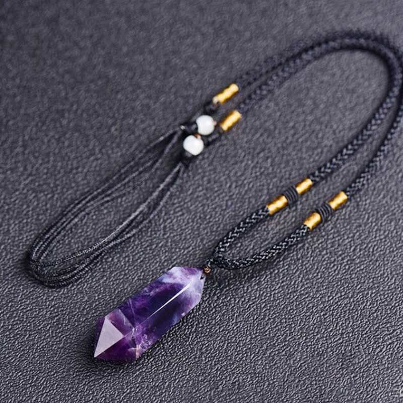 Lyra gemstone women's necklace, natural crystal for meditation & healing.