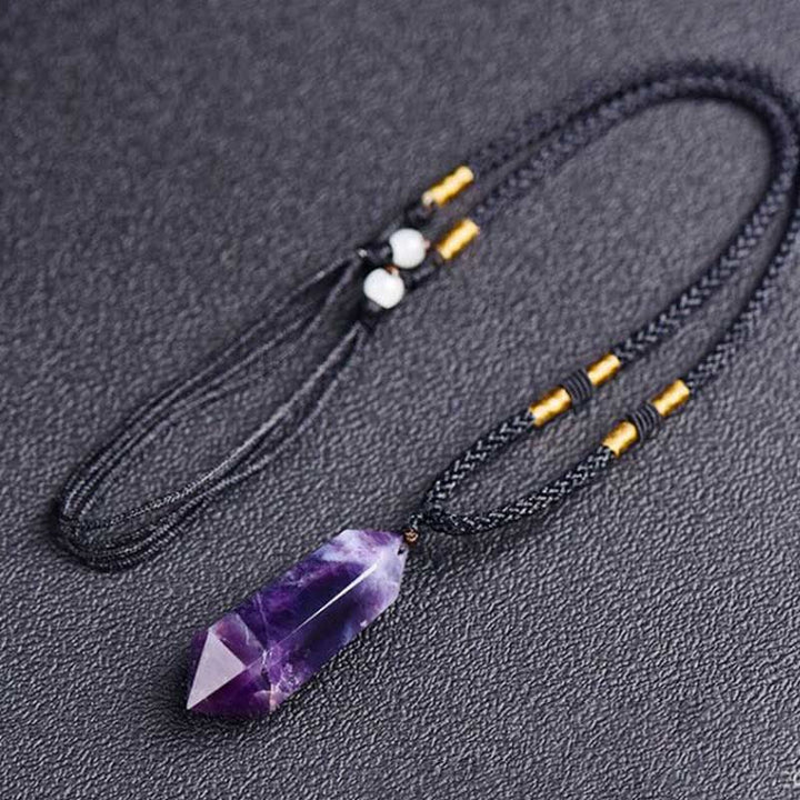 Lyra gemstone women's necklace, natural crystal for meditation & healing.