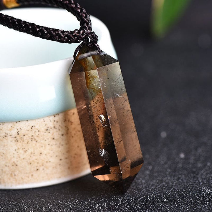 Amethyst energy necklace, Lyra gemstone for women's meditation.