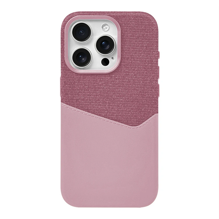 Modern women's iPhone wallet case. Premium leather, MagSafe attachment, card holder, & robust drop protection.
