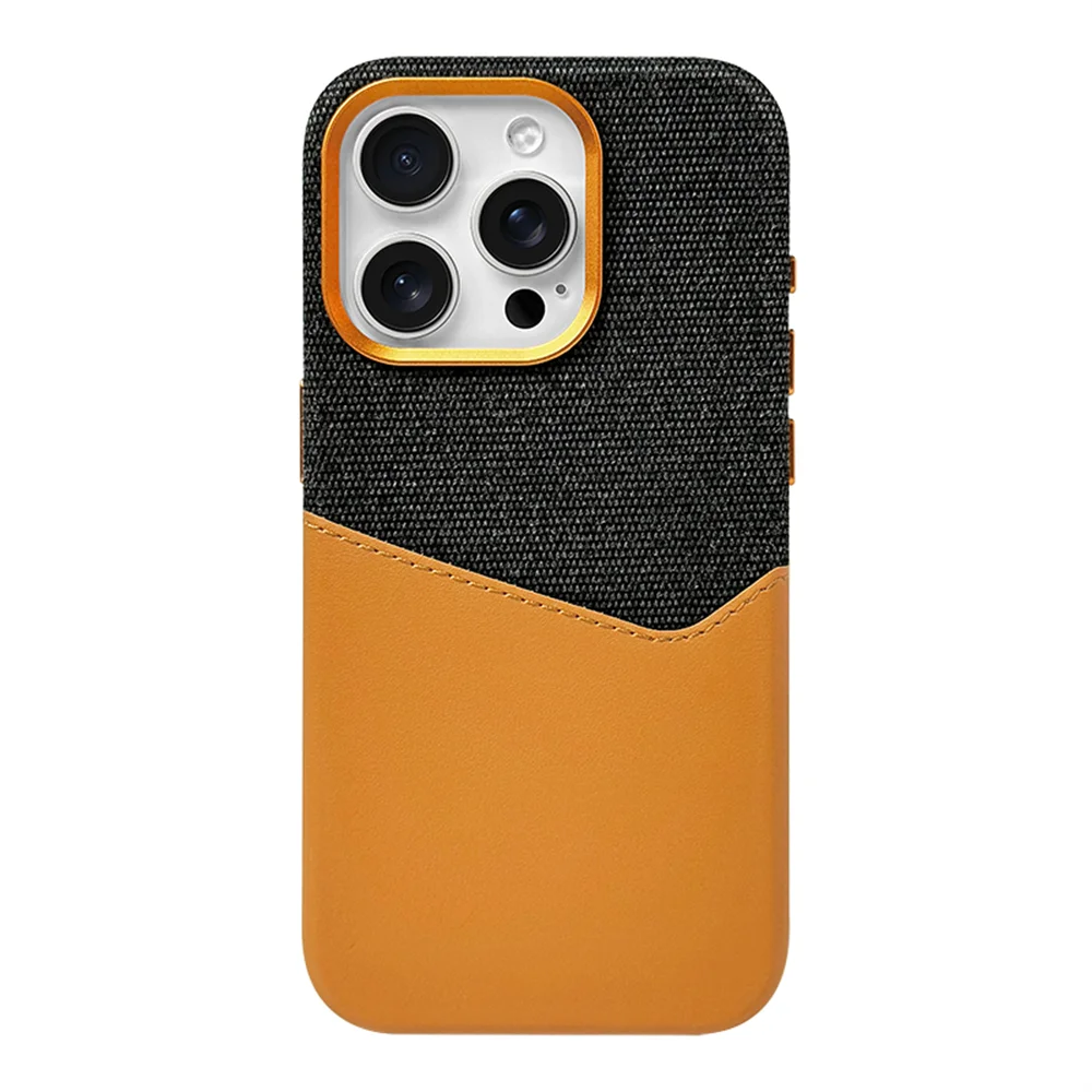 Luxury women's iPhone cover: real leather, MagSafe compatible, with a functional card holder & shockproof design.