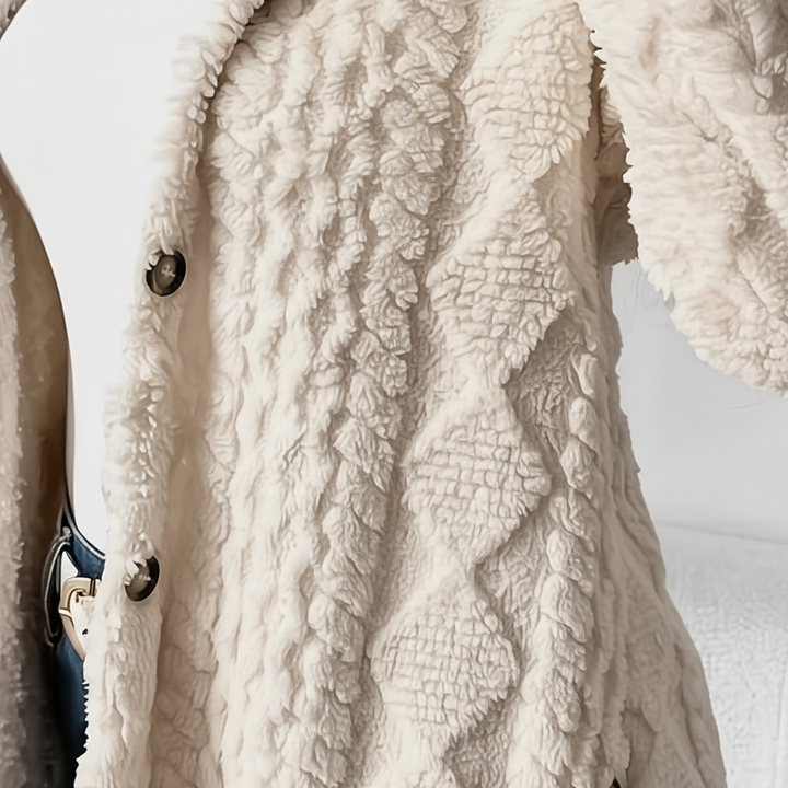 Cozy faux fur hooded long cardigan for women, perfect loose fit winter jacket