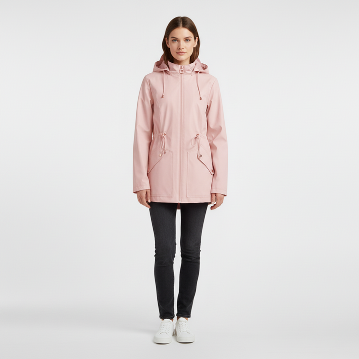Fashionable women's Maja jacket, waterproof and lightweight with a hood, perfect for rainy days