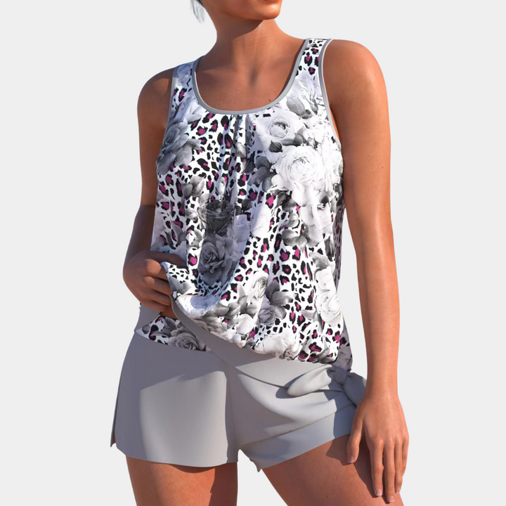 Malia women's tankini swimsuit set, designed for comfort and style, perfect two-piece beachwear.