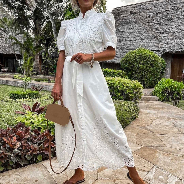 Flowy Marielle women's maxi dress. Lightweight and comfortable, ideal for summer vacation or beach.