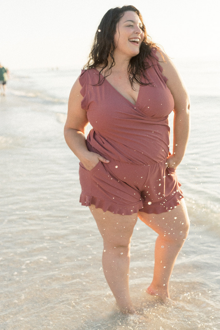 Quick dry Marisa women's swimsuit jumpsuit, one-piece design with comfy built-in bra.
