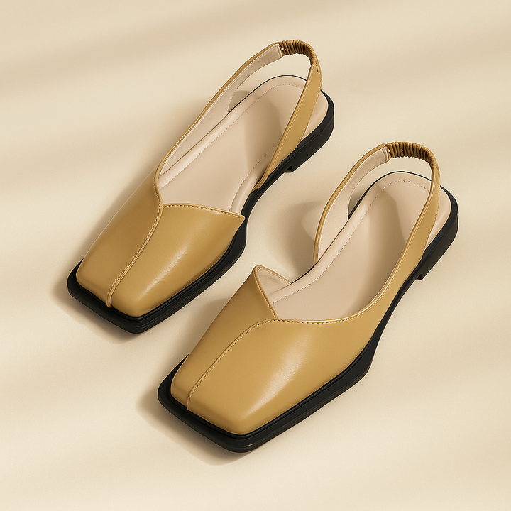 Modern square toe Marvella slip-on flats for women, offering sleek and versatile casual footwear.