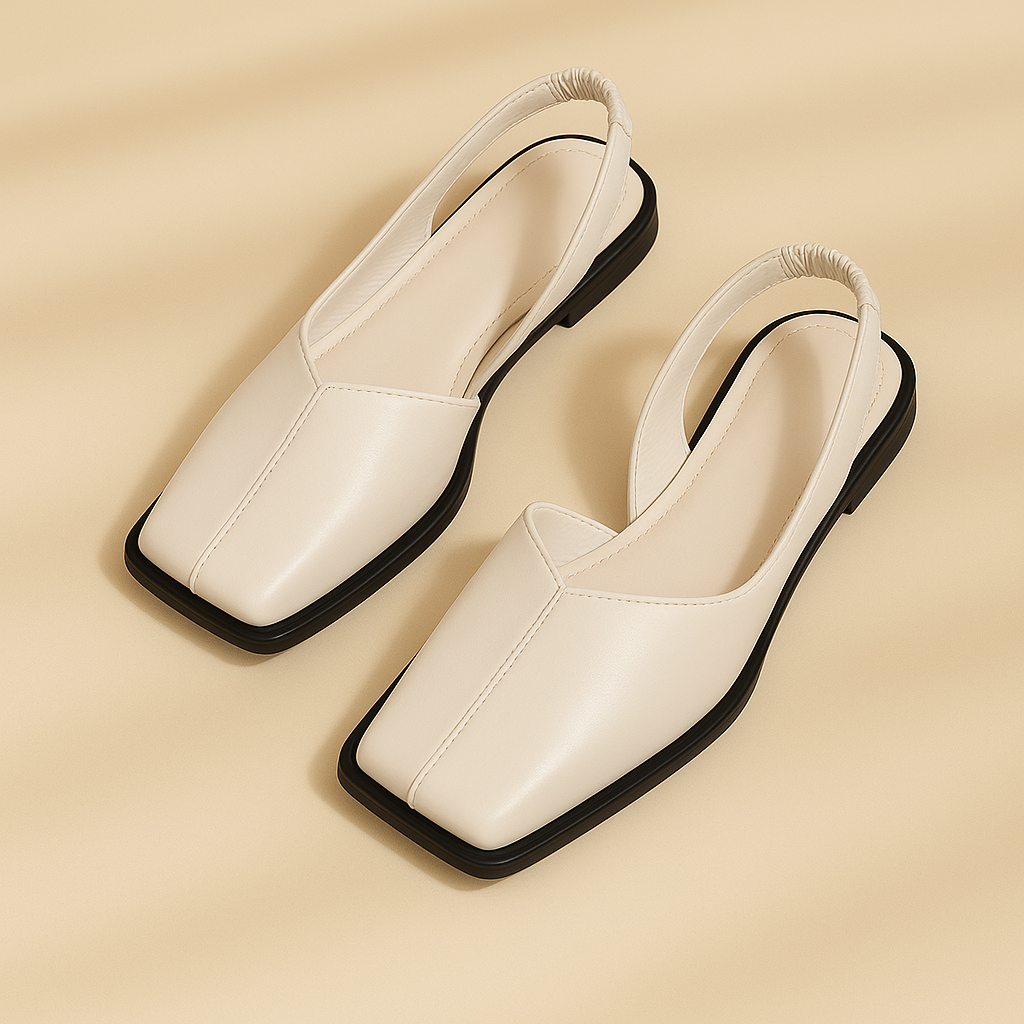 Versatile Marvella square toe slip-on flats for women, offering modern style and effortless comfort.