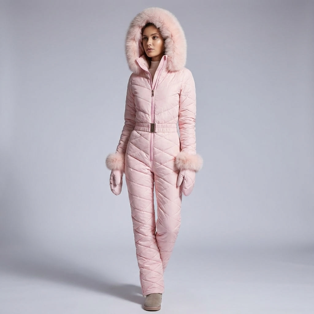 Robust 'Megan' women's snowsuit, waterproof and insulated for optimal warmth in ski fashion.