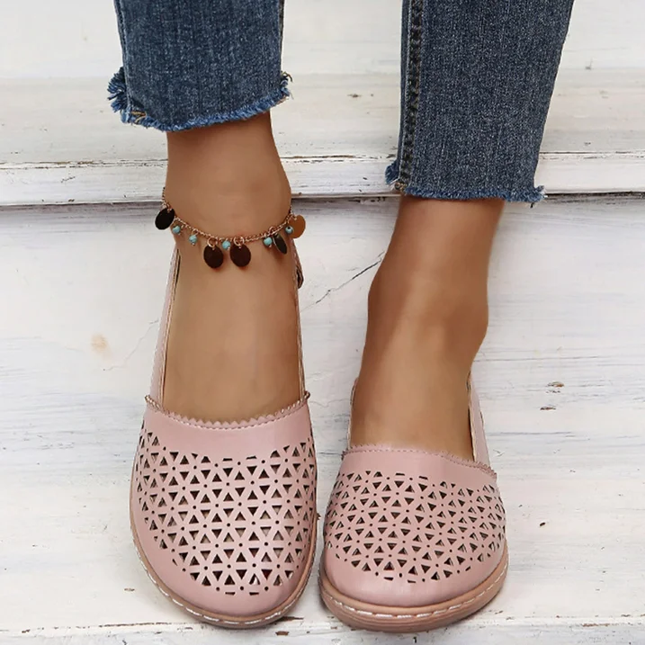 Rear view of Melina women's comfortable slip-on shoes for summer walks.
