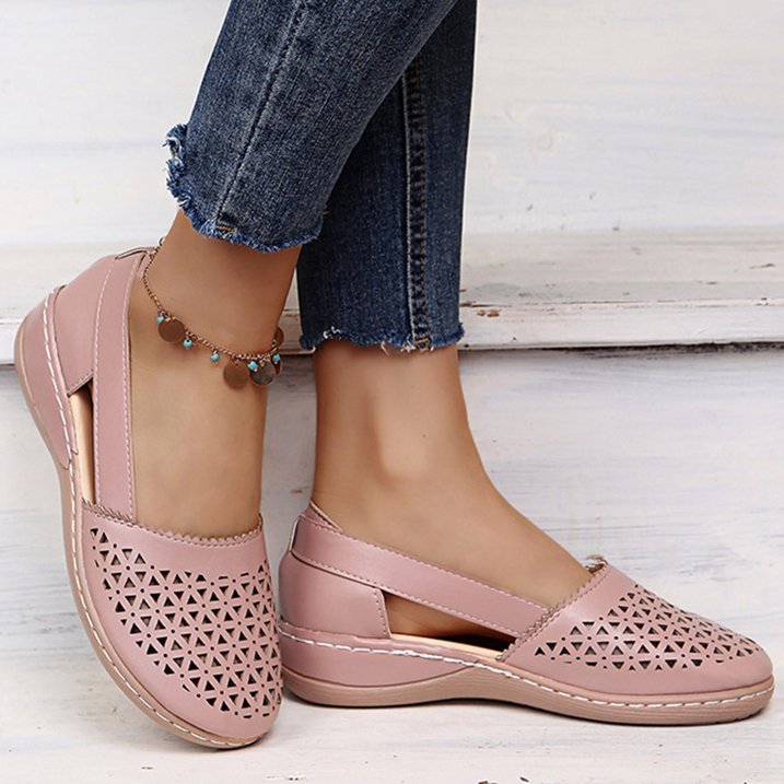 Front view of comfortable Melina women's walking shoes, perfect for summer casual wear.