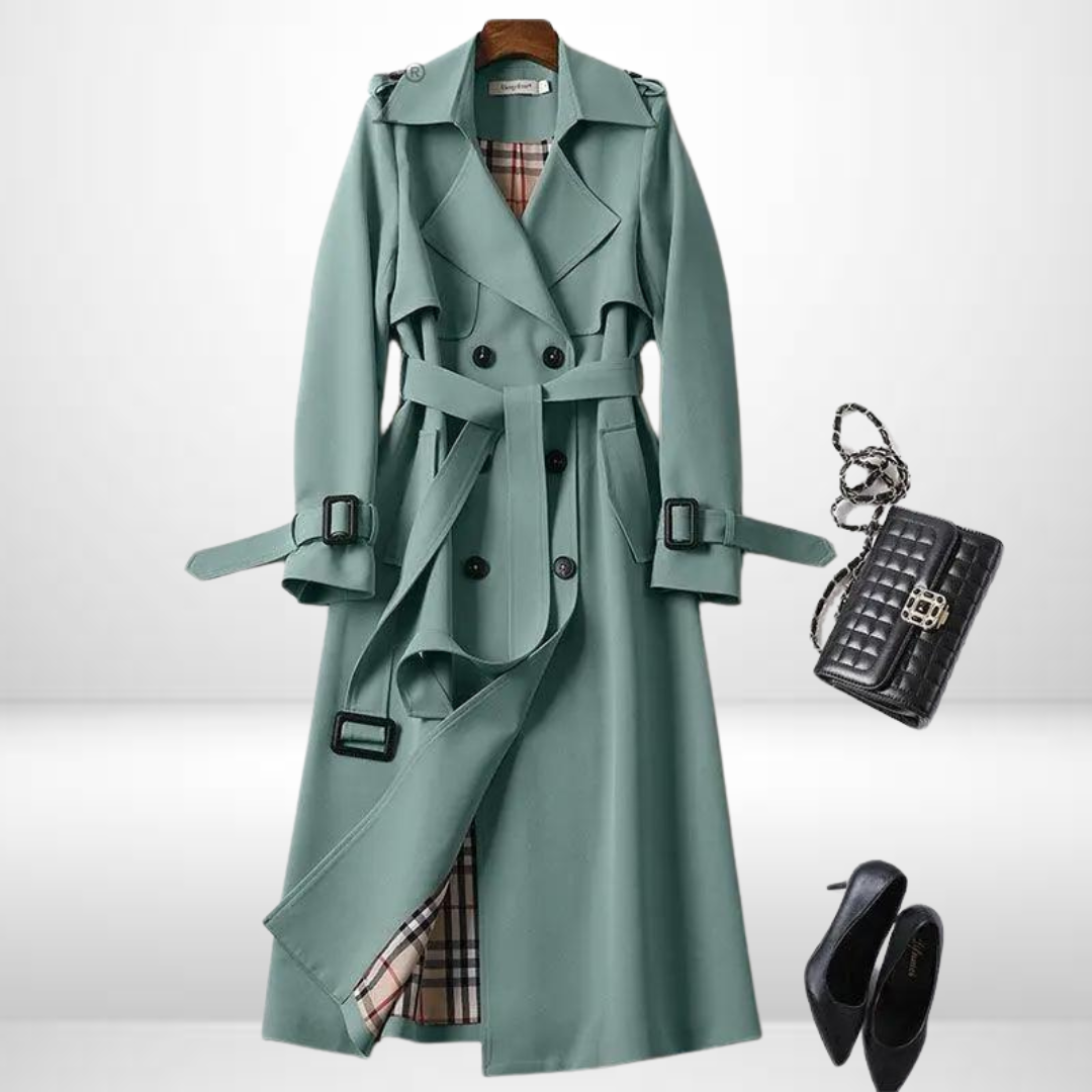 Soft women's insulated mid-length coat. Padded design ensures warmth & comfort for daily fall & winter fashion.