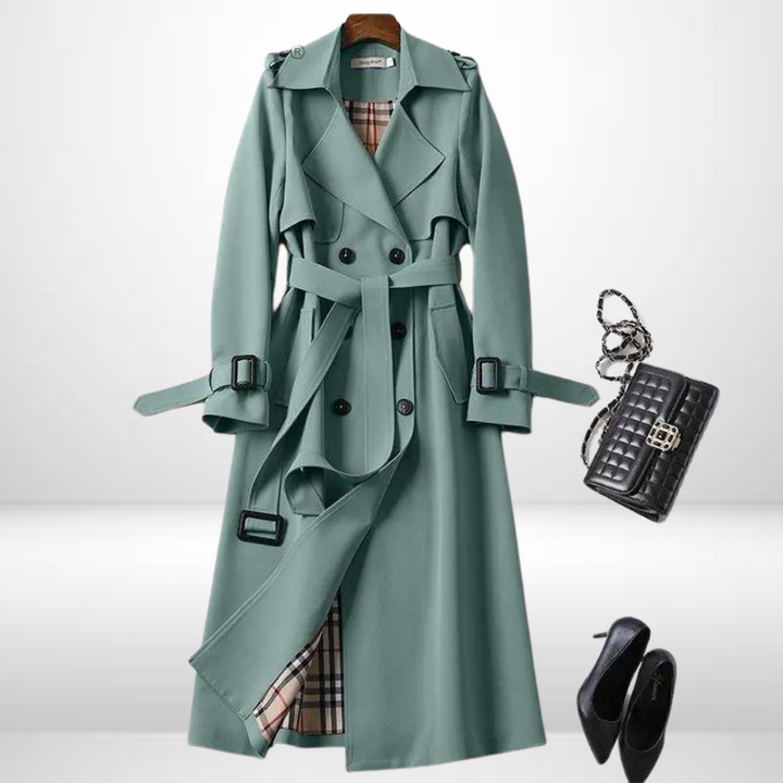 Soft women's insulated mid-length coat. Padded design ensures warmth & comfort for daily fall & winter fashion.