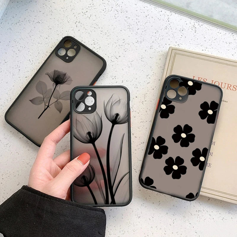 Elegant floral iPhone case for women, Midnight Blossom design. Matte finish, anti-scratch, and robust drop protection.