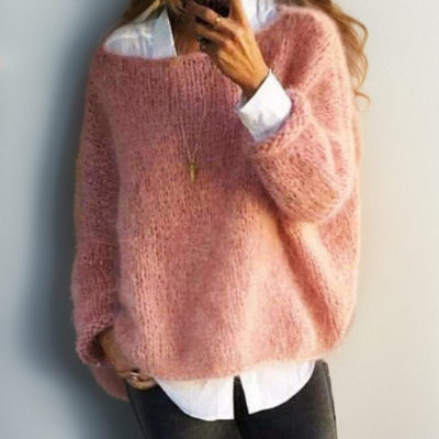 Women's Milena comfortable & stylish everyday sweater, relaxed fit, round neck. Perfect casual wear.