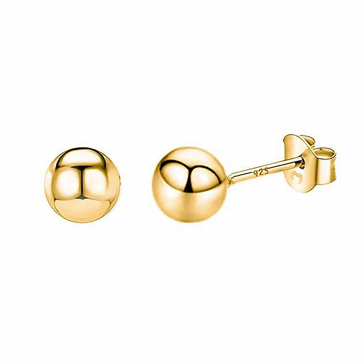 Simple, delicate minimalist stud earrings. Sterling silver & 18K gold plated, ideal women's gift.