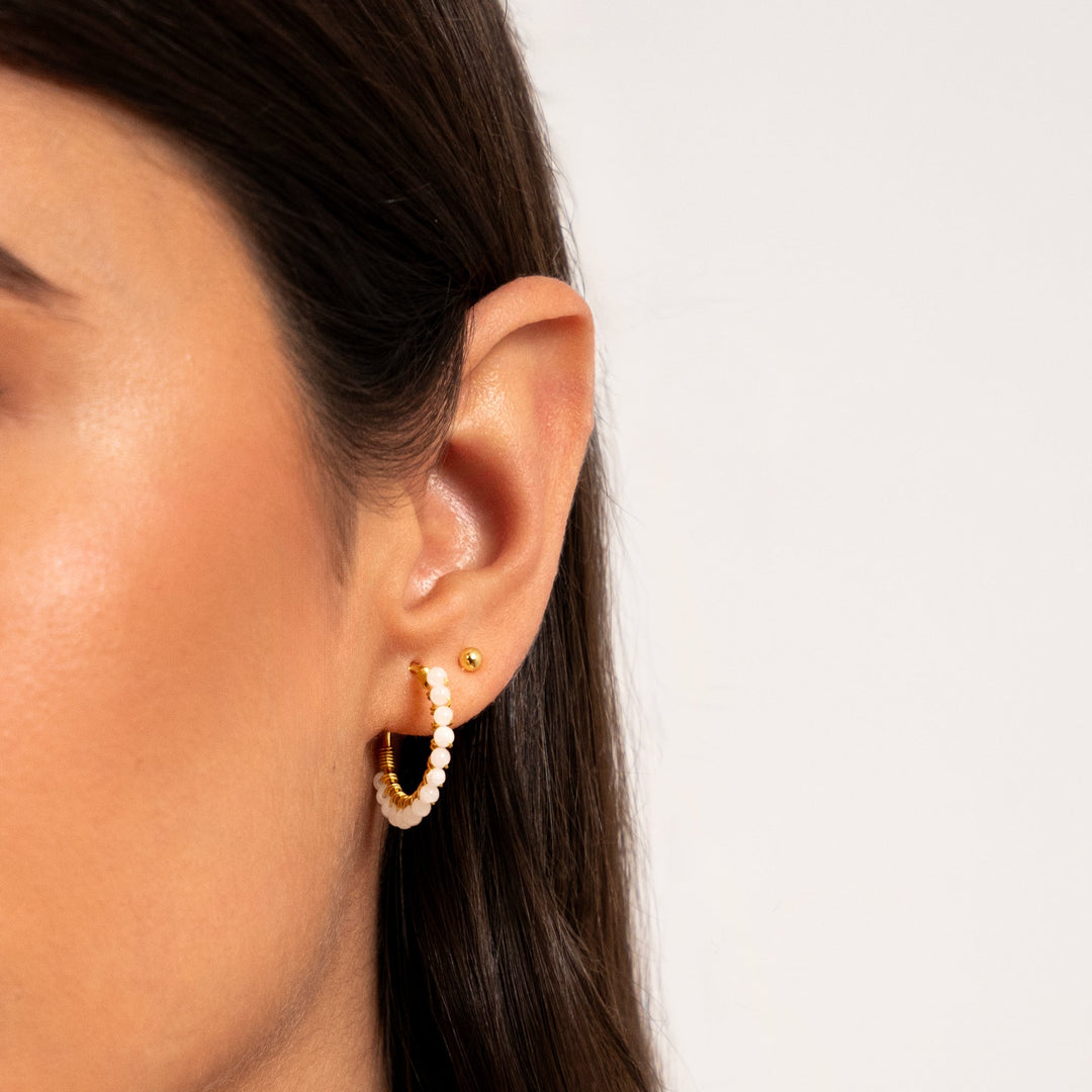 Elegant minimalist stud earrings, a perfect jewelry gift for women. Sterling silver & gold plated.