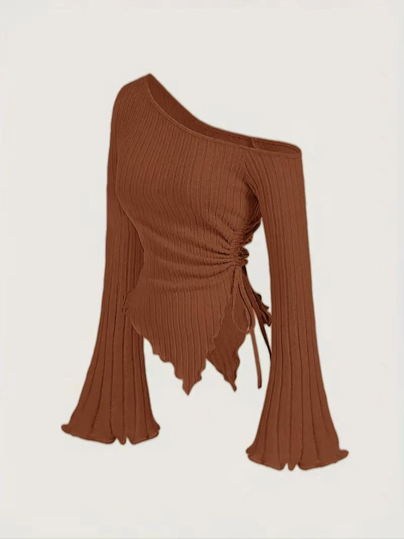 Chic women's modern one-shoulder top. Asymmetric design offers an elegant & flattering silhouette.