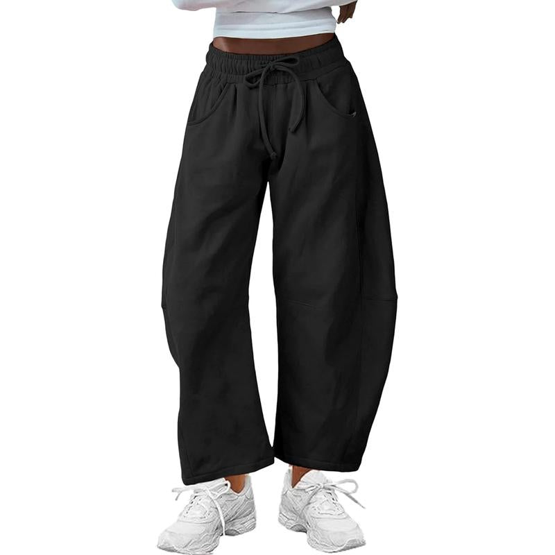 Women's modern barrel-leg pants with a relaxed fit, perfect for stylish everyday wear and comfort.