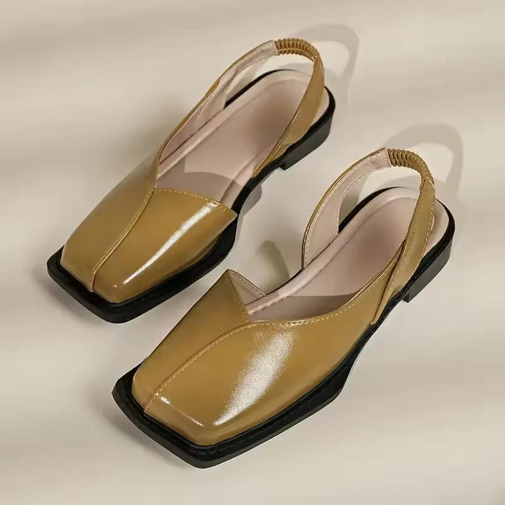 Chic women's modern square toe slip-on flats for easy everyday wear, combining style and comfort.