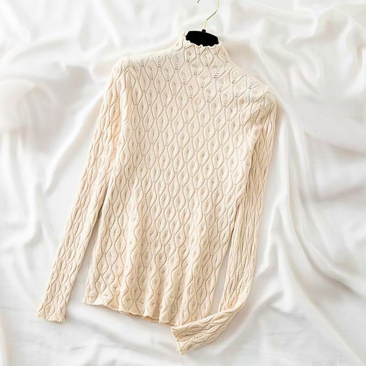 Women's Moiré Cashmere Blend Turtleneck Sweater in a cozy knit, perfect for winter fashion.